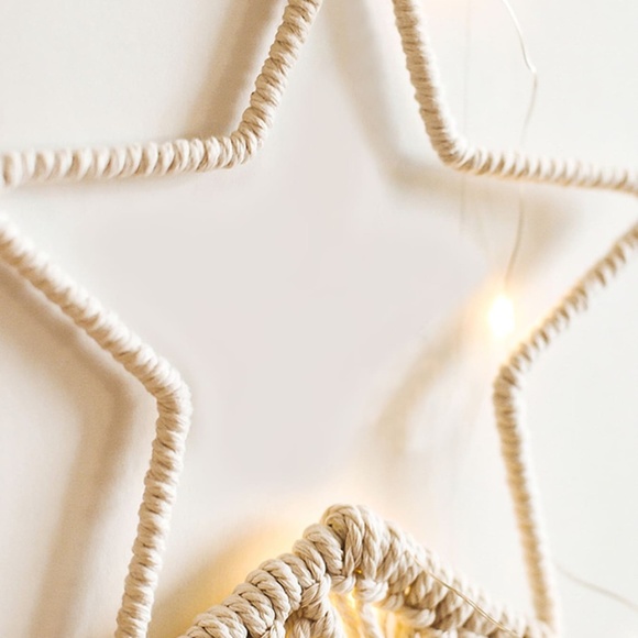 boho macrame star tassel wall decor hanging accent - Picture 3 of 5